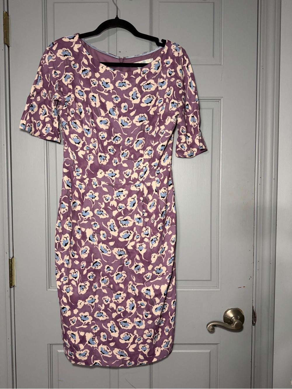 Boden Mauve Pink Floral Midi Sheath Dress